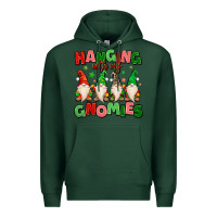 Sports Green hanging with my gnomies Premium Hoodie - MaliasSmallBusiness
