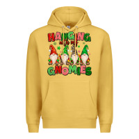Antique Gold hanging with my gnomies Premium Hoodie - MaliasSmallBusiness