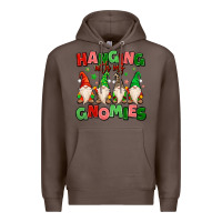 Coffee hanging with my gnomies Premium Hoodie - MaliasSmallBusiness