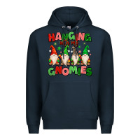 Navy hanging with my gnomies Premium Hoodie - MaliasSmallBusiness