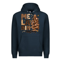 Navy melanin christmas with christmas tree Premium Hoodie - MaliasSmallBusiness