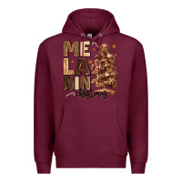 Burgundy melanin christmas with christmas tree Premium Hoodie - MaliasSmallBusiness