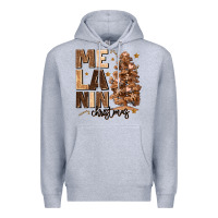 Heather Grey melanin christmas with christmas tree Premium Hoodie - MaliasSmallBusiness