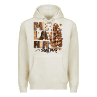 Oatmeal Heather melanin christmas with christmas tree Premium Hoodie - MaliasSmallBusiness