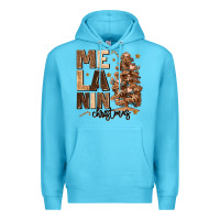 Ocean Blue melanin christmas with christmas tree Premium Hoodie - MaliasSmallBusiness