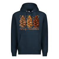 Navy melanin christmas trees Premium Hoodie - MaliasSmallBusiness