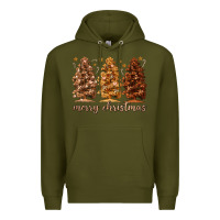 Army Green melanin christmas trees Premium Hoodie - MaliasSmallBusiness