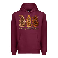 Burgundy melanin christmas trees Premium Hoodie - MaliasSmallBusiness