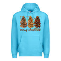 Ocean Blue melanin christmas trees Premium Hoodie - MaliasSmallBusiness