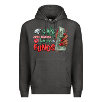 Charcoal Heather girls just wanna have funds Premium Hoodie - MaliasSmallBusiness