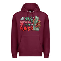 Burgundy girls just wanna have funds Premium Hoodie - MaliasSmallBusiness