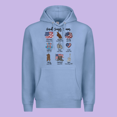 Premium Hoodie god says i am