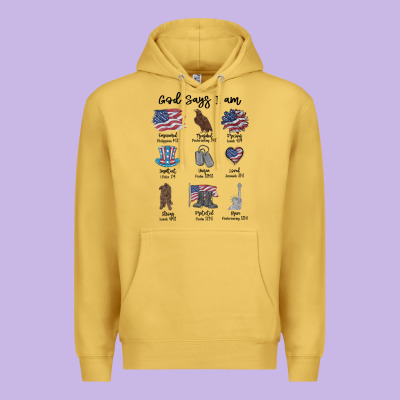 Premium Hoodie god says i am