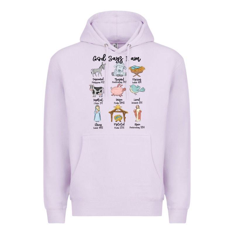 God Says I Am Premium Hoodie by MaliasSmallBusiness | Teevron