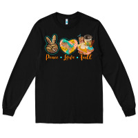 Black peace love fall Long Sleeve Tee - BarkalooDesign