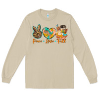 Mushroom peace love fall Long Sleeve Tee - BarkalooDesign