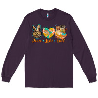 Plum peace love fall Long Sleeve Tee - BarkalooDesign