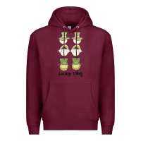Burgundy lucky vibes Premium Hoodie - MaliasSmallBusiness