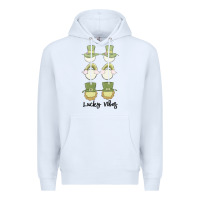 White lucky vibes Premium Hoodie - MaliasSmallBusiness