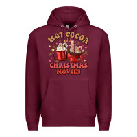 Burgundy hot cocoa and christmas movies Premium Hoodie - MaliasSmallBusiness