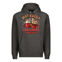 Charcoal Heather hot cocoa and christmas movies Premium Hoodie - MaliasSmallBusiness
