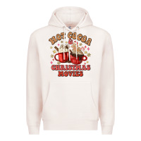 Pale Pink hot cocoa and christmas movies Premium Hoodie - MaliasSmallBusiness