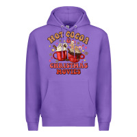 Purple hot cocoa and christmas movies Premium Hoodie - MaliasSmallBusiness
