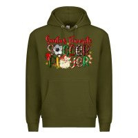 Army Green santas favorite soccer player Premium Hoodie - MaliasSmallBusiness