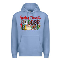 Colony Blue santas favorite soccer player Premium Hoodie - MaliasSmallBusiness