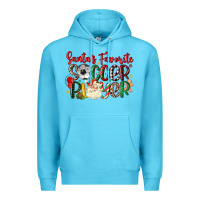 Ocean Blue santas favorite soccer player Premium Hoodie - MaliasSmallBusiness