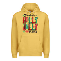 Antique Gold somebodys holly jolly mama Premium Hoodie - MaliasSmallBusiness