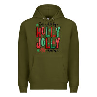 Army Green somebodys holly jolly mama Premium Hoodie - MaliasSmallBusiness