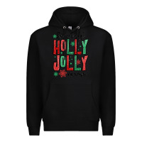 Black somebodys holly jolly mama Premium Hoodie - MaliasSmallBusiness