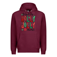 Burgundy somebodys holly jolly mama Premium Hoodie - MaliasSmallBusiness