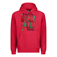 Cardinal somebodys holly jolly mama Premium Hoodie - MaliasSmallBusiness