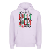 Lilac somebodys holly jolly mama Premium Hoodie - MaliasSmallBusiness