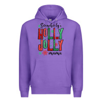 Purple somebodys holly jolly mama Premium Hoodie - MaliasSmallBusiness