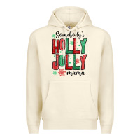 Sandshell somebodys holly jolly mama Premium Hoodie - MaliasSmallBusiness