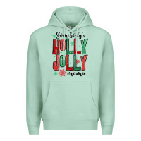 Seafoam somebodys holly jolly mama Premium Hoodie - MaliasSmallBusiness