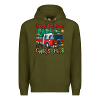 Army Green sound the alarm its christmas fire truck Premium Hoodie - MaliasSmallBusiness