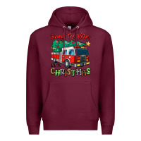 Burgundy sound the alarm its christmas fire truck Premium Hoodie - MaliasSmallBusiness