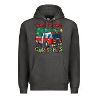 Charcoal Heather sound the alarm its christmas fire truck Premium Hoodie - MaliasSmallBusiness