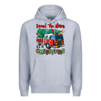 Heather Grey sound the alarm its christmas fire truck Premium Hoodie - MaliasSmallBusiness