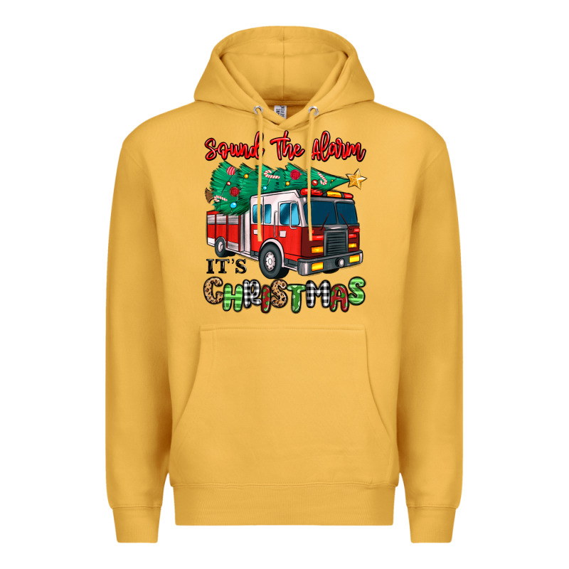 Sound The Alarm Its Christmas Fire Truck Premium Hoodie by MaliasSmallBusiness | Teevron