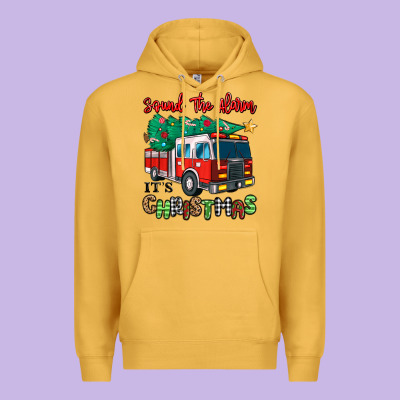 Premium Hoodie sound the alarm its christmas fire truck