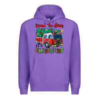 Purple sound the alarm its christmas fire truck Premium Hoodie - MaliasSmallBusiness