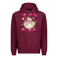 Burgundy stay merry and bright Premium Hoodie - MaliasSmallBusiness