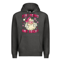 Charcoal Heather stay merry and bright Premium Hoodie - MaliasSmallBusiness