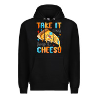 Black take it easy keep it cheesy Premium Hoodie - MaliasSmallBusiness