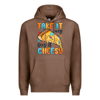 Chestnut take it easy keep it cheesy Premium Hoodie - MaliasSmallBusiness